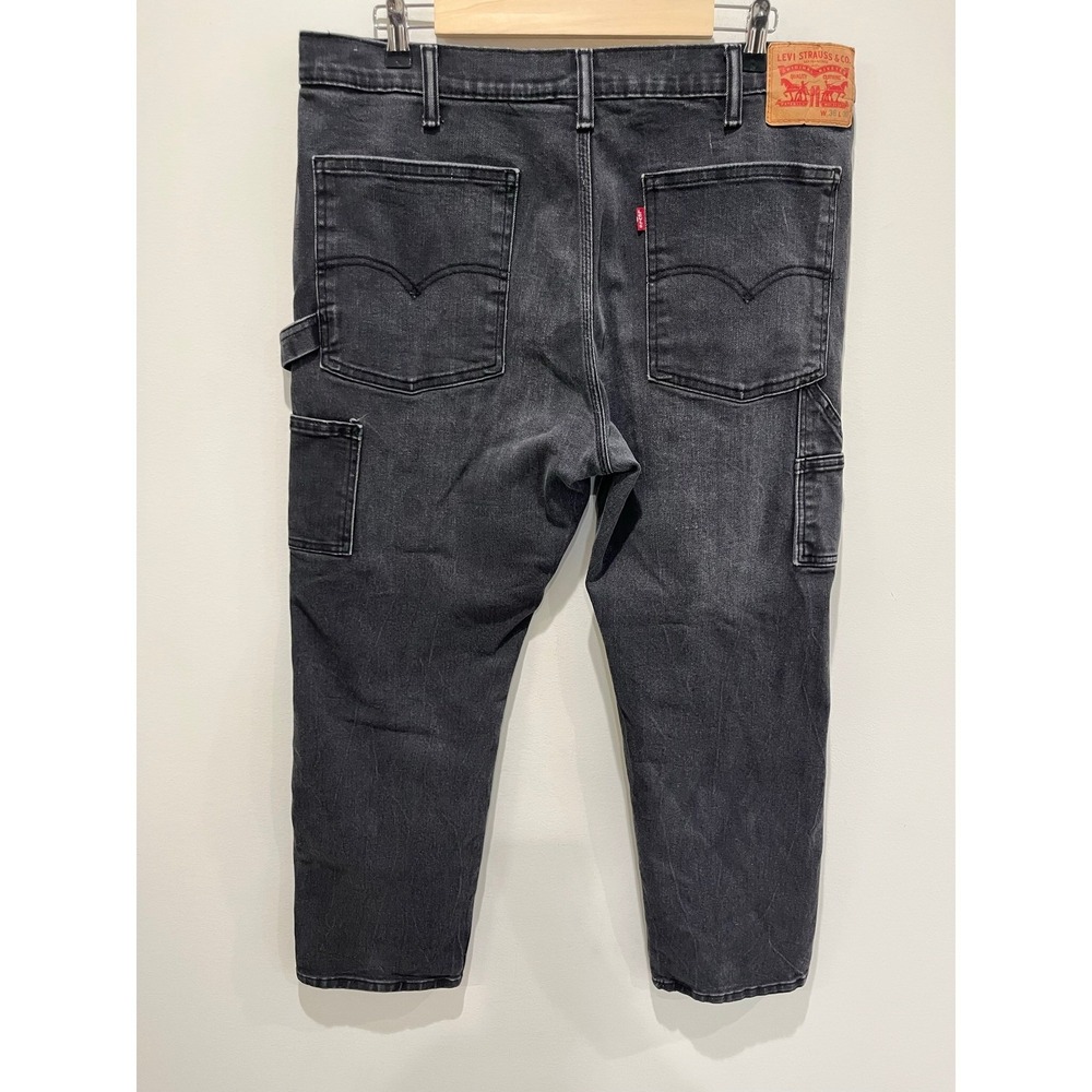 Levi's Men's Carpenter Jeans Black Denim W35 L28 Workwear Style Pants Casual - Picture 2 of 7